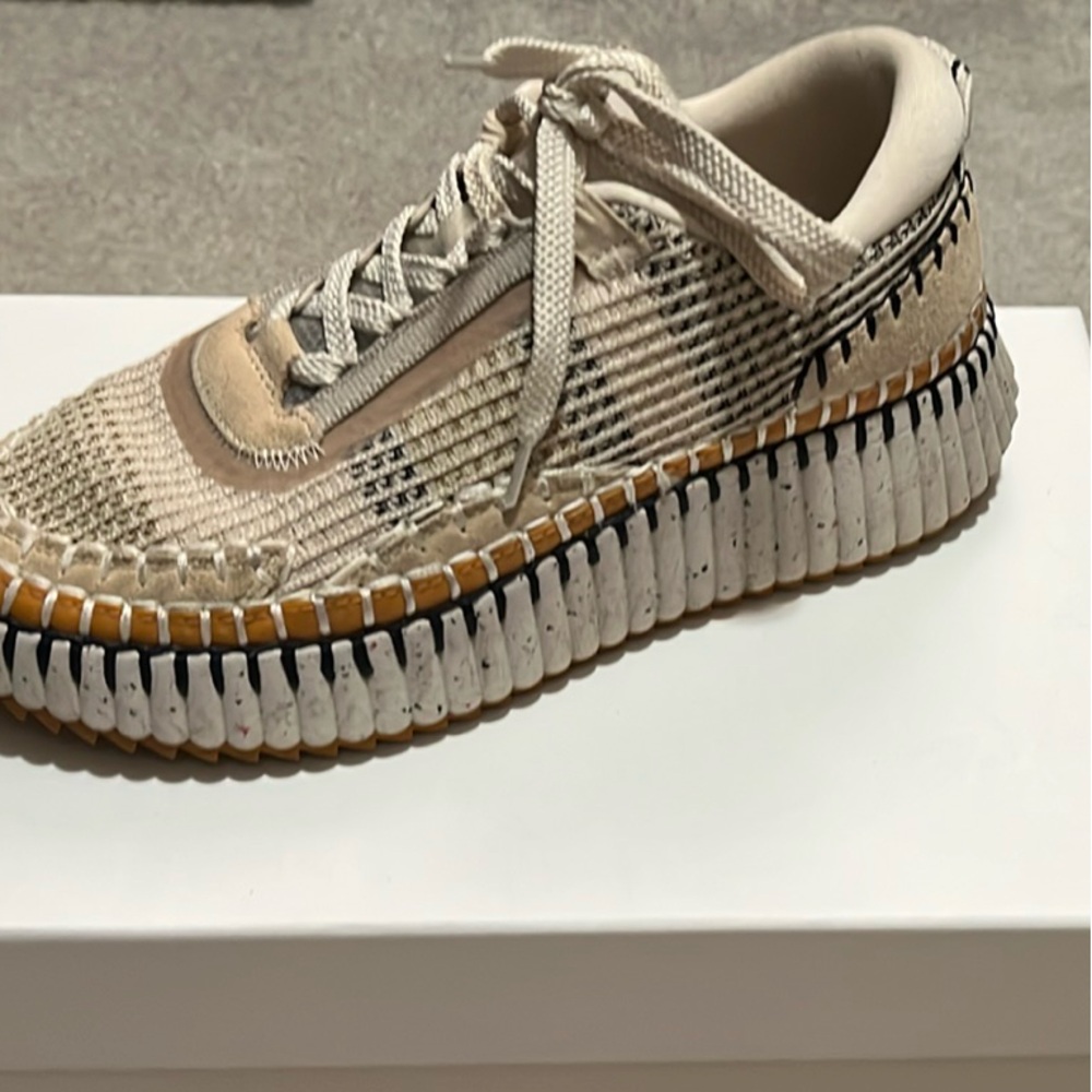 Chloe Beige and Black Sneakers